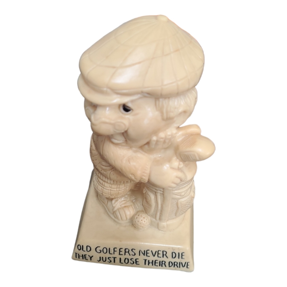Vintage 1975  Figurine " Old Golfer's Never Die They Just Lost Their Drive" - Picture 3 of 12